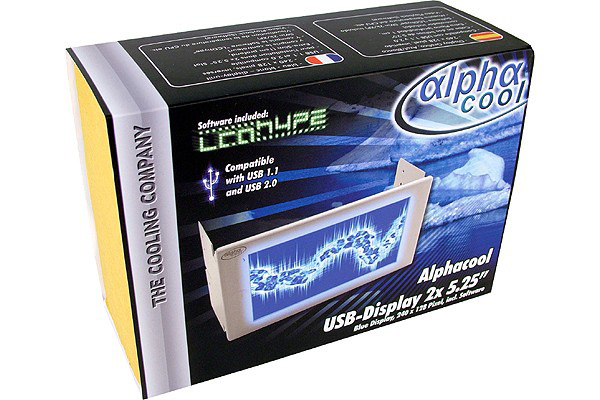 Alphacool LCD-Display 240x128 Pixel blue neg. silver