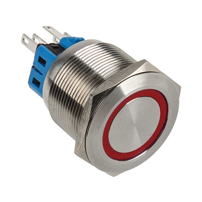 DimasTech Stainless Steel Vandal Resistant Switch - Red
