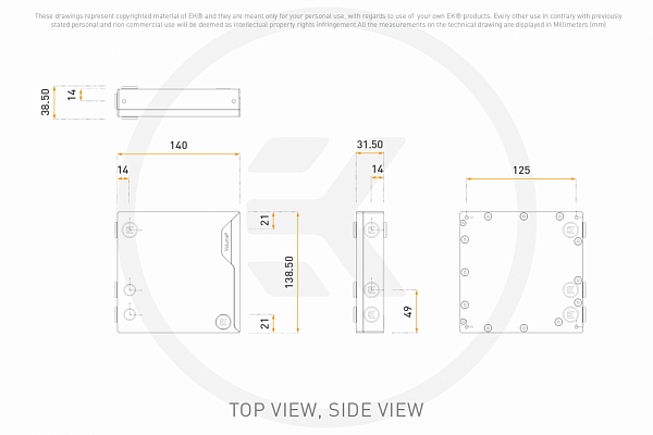 EK-Quantum Volume³ FLT 140 D-RGB - Plexi